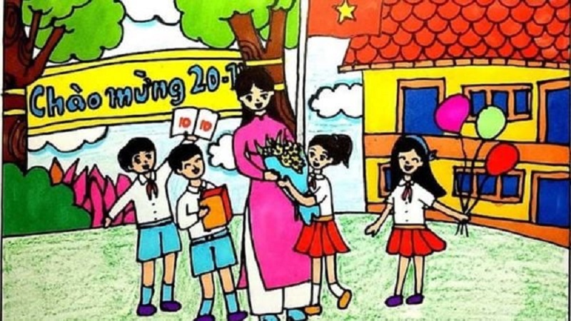 vẽ tranh 20 11 đơn giản đẹp 1