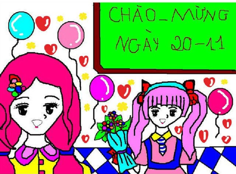 vẽ tranh 20 11 đơn giản đẹp 5