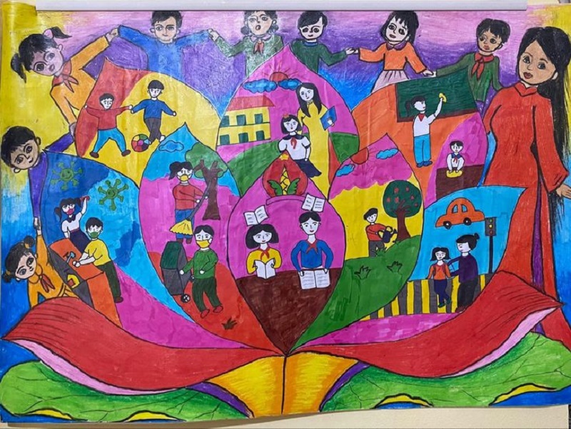 vẽ tranh 20 11 đơn giản đẹp 9