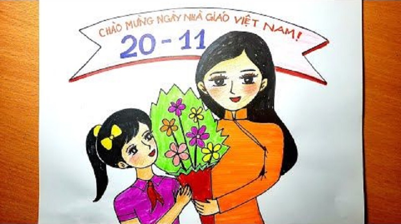 vẽ tranh 20 11 đơn giản đẹp 18