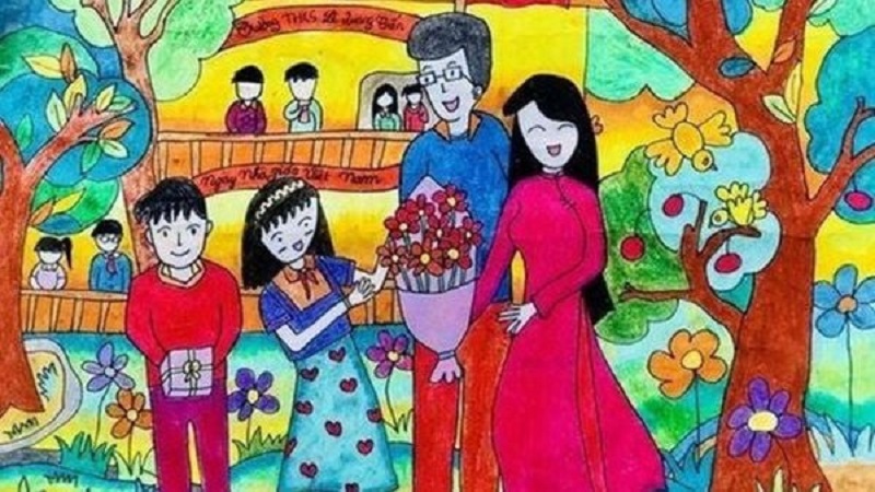 vẽ tranh 20 11 đơn giản đẹp 19