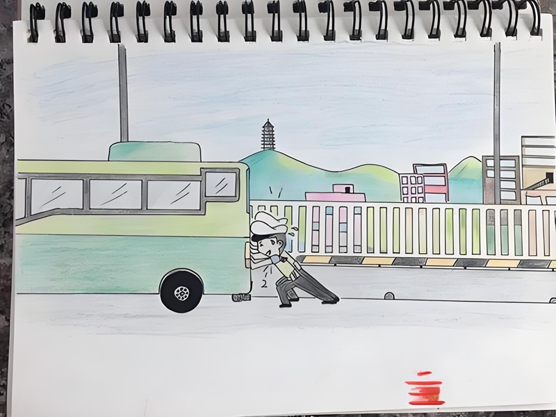 vẽ tranh an toàn giao thông 4