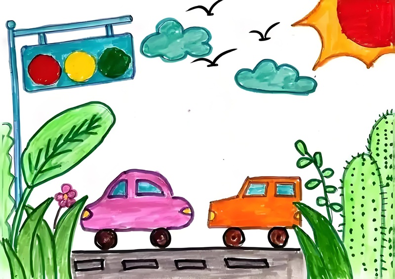 vẽ tranh an toàn giao thông lớp 10