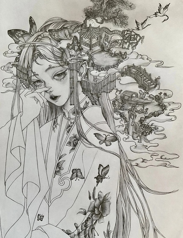 vẽ tranh anime cổ trang 14