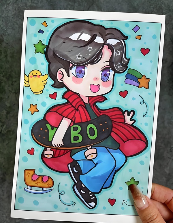 vẽ tranh anime nam đơn giản