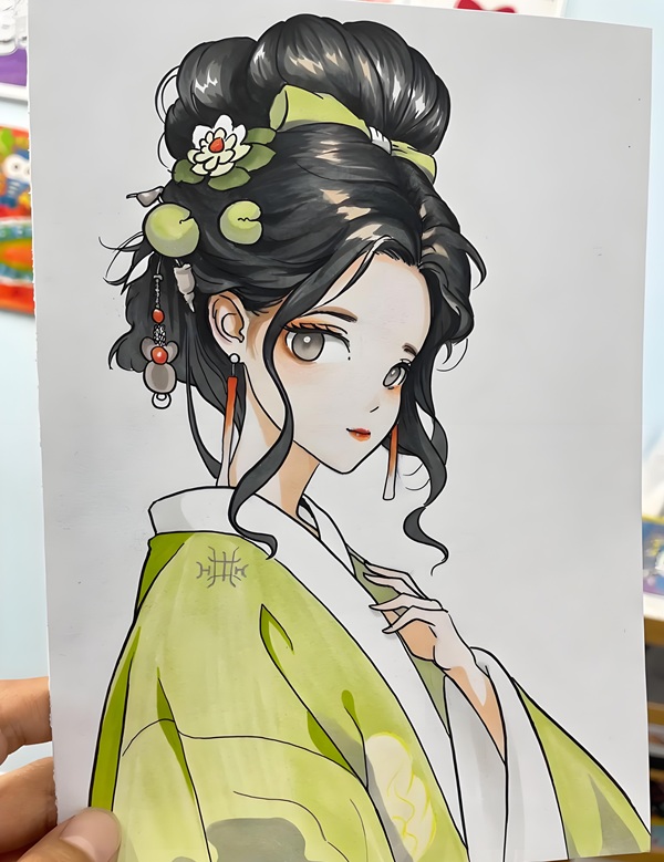 vẽ tranh anime nữ 17