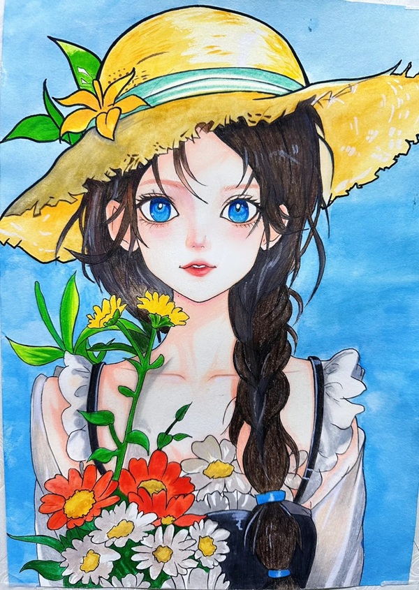 vẽ tranh anime nữ 2