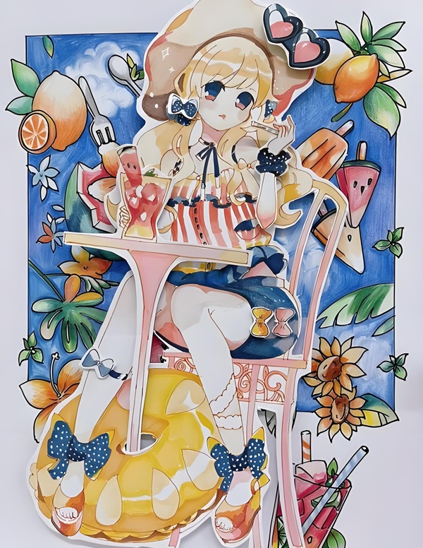 vẽ tranh anime nữ 25