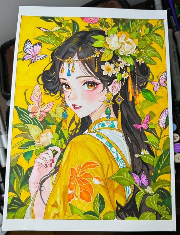vẽ tranh anime nữ 3