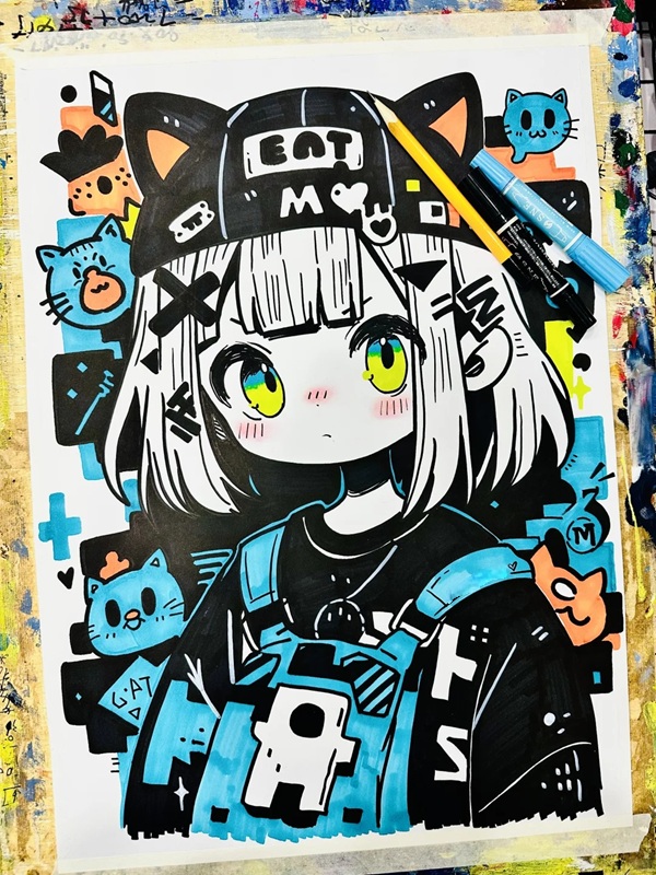 vẽ tranh anime nữ 4