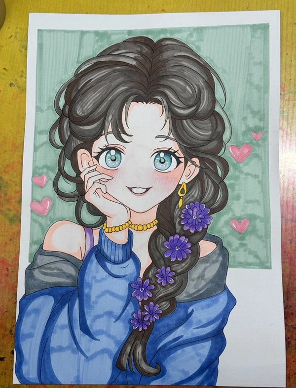 vẽ tranh anime nữ 6