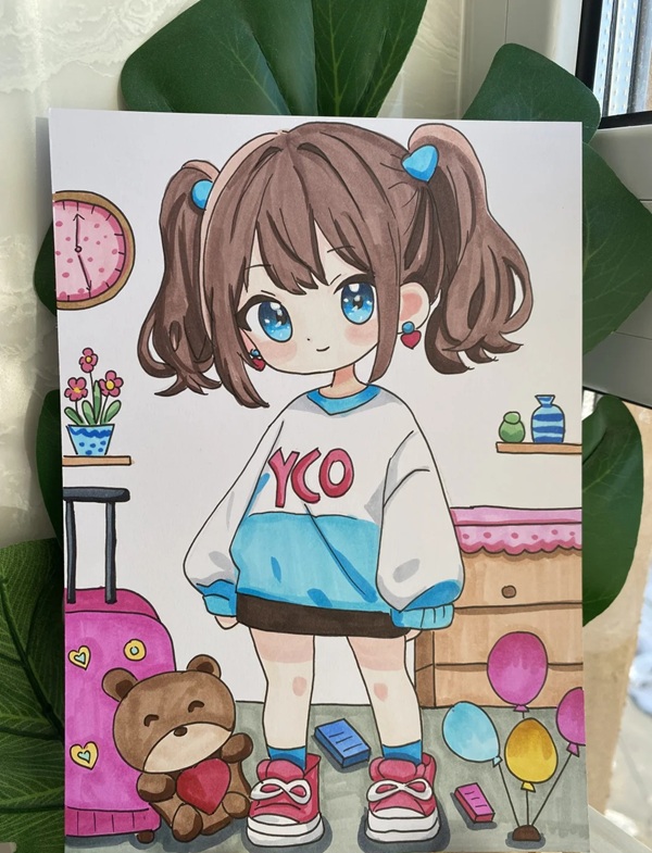vẽ tranh anime nữ 7