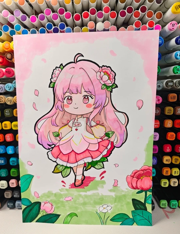 vẽ tranh anime nữ 9