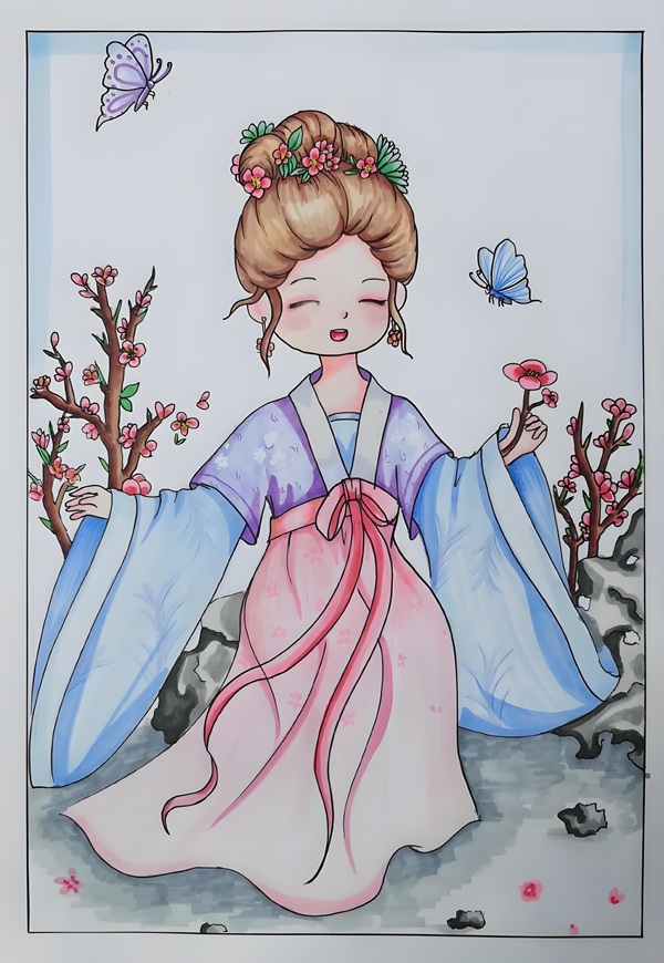 vẽ tranh anime nữ cổ trang