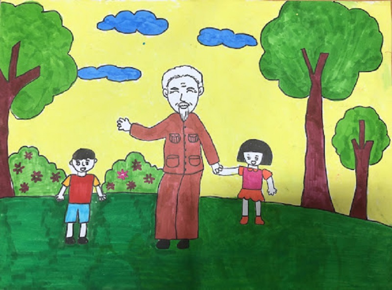 vẽ tranh bác hồ 19