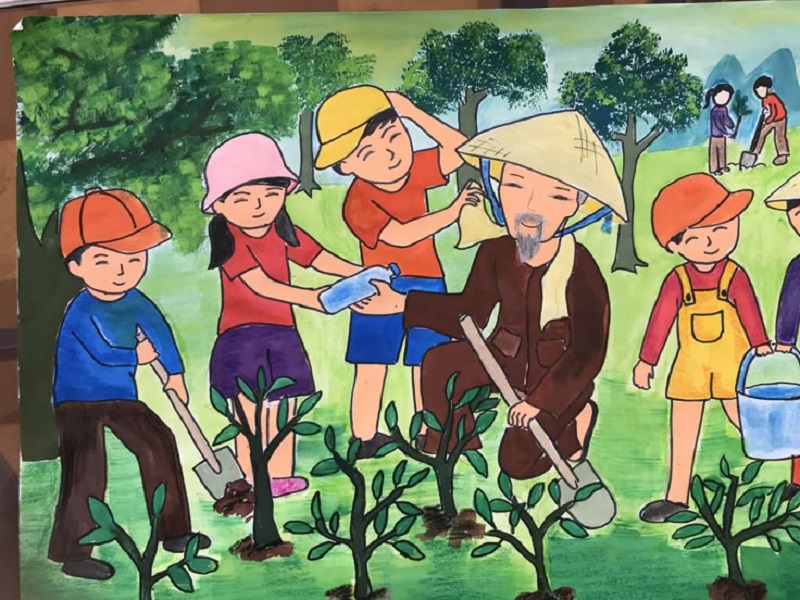 vẽ tranh bác hồ 2