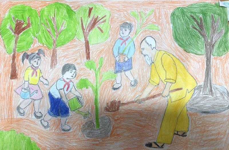 vẽ tranh bác hồ 21