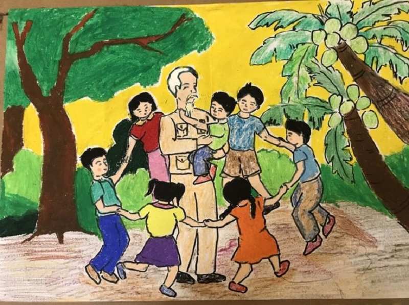 vẽ tranh bác hồ 4