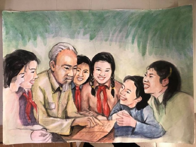 vẽ tranh bác hồ 9