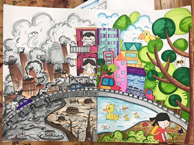 vẽ tranh bảo vệ môi trường 9
