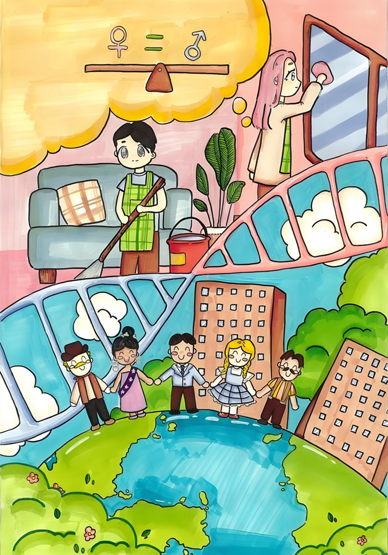 vẽ tranh bình đẳng giới 8