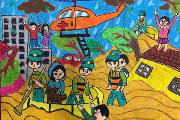 vẽ tranh chú bộ đội 1