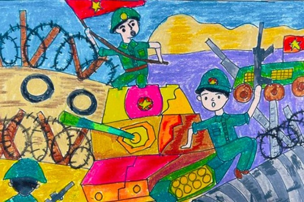vẽ tranh chú bộ đội 12