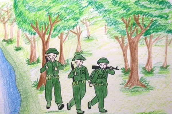 vẽ tranh chú bộ đội 13
