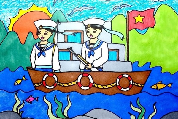 vẽ tranh chú bộ đội 15