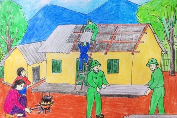 vẽ tranh chú bộ đội 4