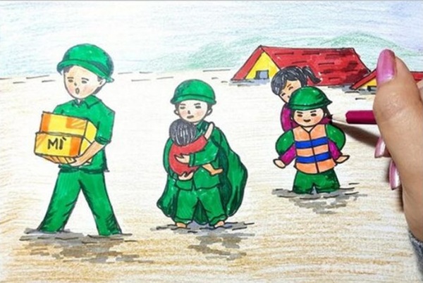 vẽ tranh chú bộ đội 5