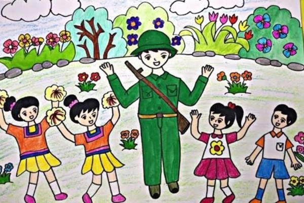vẽ tranh chú bộ đội 7