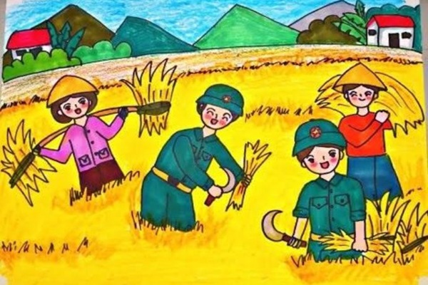 vẽ tranh chú bộ đội 9