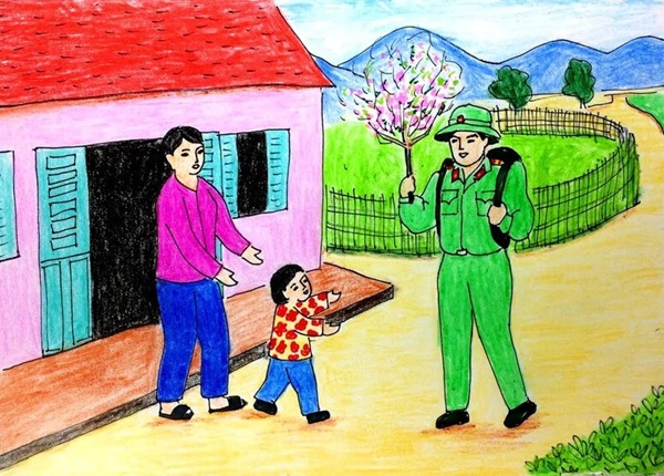 vẽ tranh chú bộ đội 17