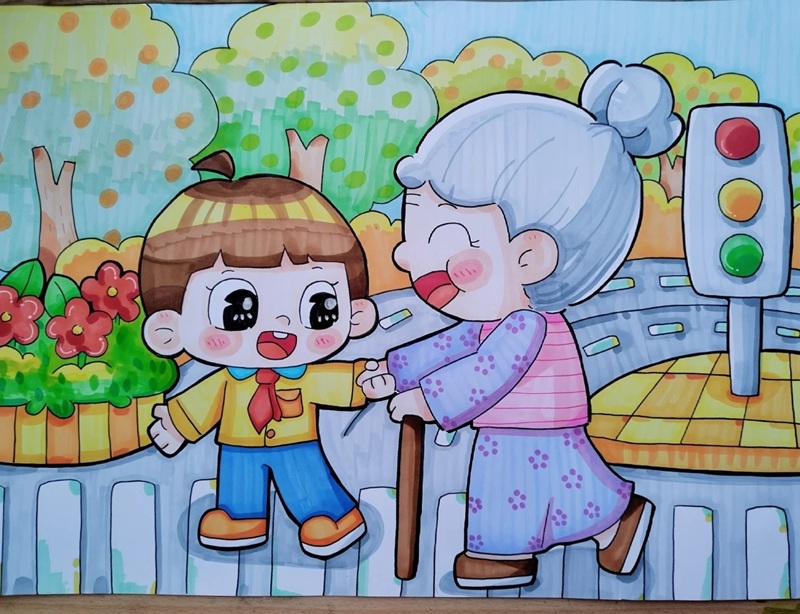 vẽ tranh chủ đề thiếu nhi làm nghìn việc tốt