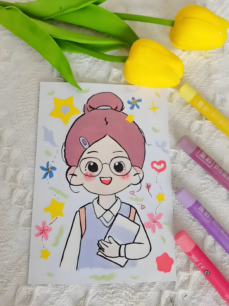 vẽ tranh cô giáo 1