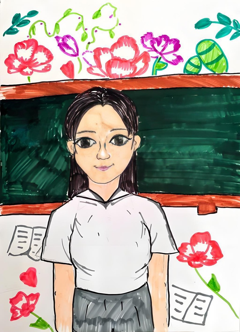 vẽ tranh cô giáo 14