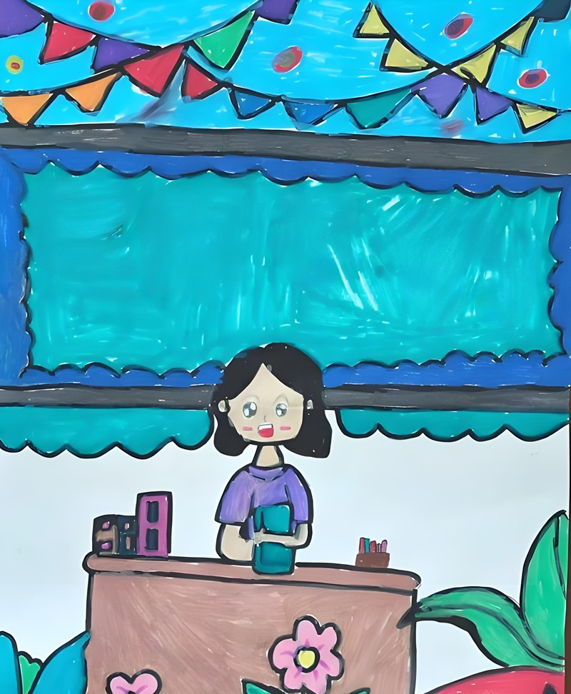 vẽ tranh cô giáo 32