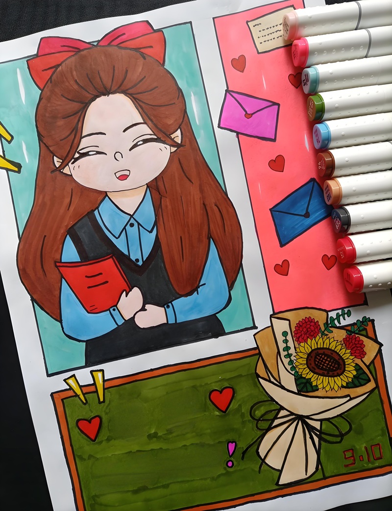 vẽ tranh cô giáo 5