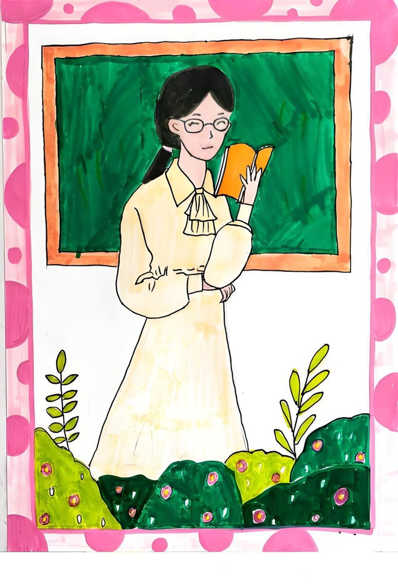 vẽ tranh cô giáo 6