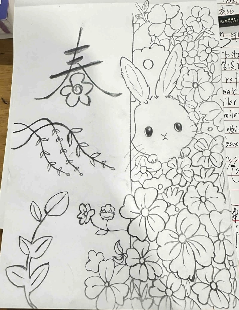 vẽ tranh con thỏ