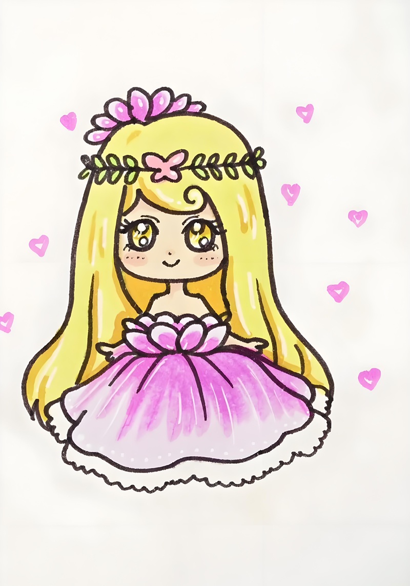 vẽ tranh công chúa 4