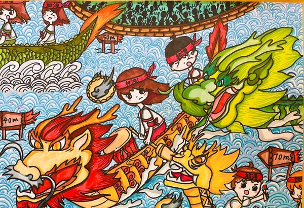 vẽ tranh đề tài lễ hội đua thuyền 12