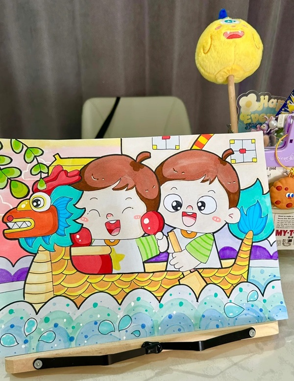 vẽ tranh đề tài lễ hội đua thuyền 17