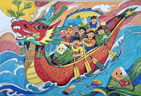 vẽ tranh đề tài lễ hội đua thuyền 18