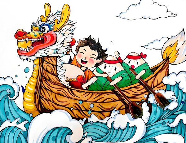 vẽ tranh đề tài lễ hội đua thuyền 25