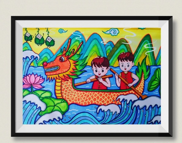 vẽ tranh đề tài lễ hội đua thuyền 9