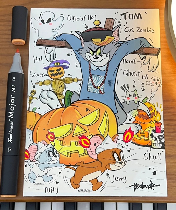 vẽ tranh đề tài lễ hội halloween 13