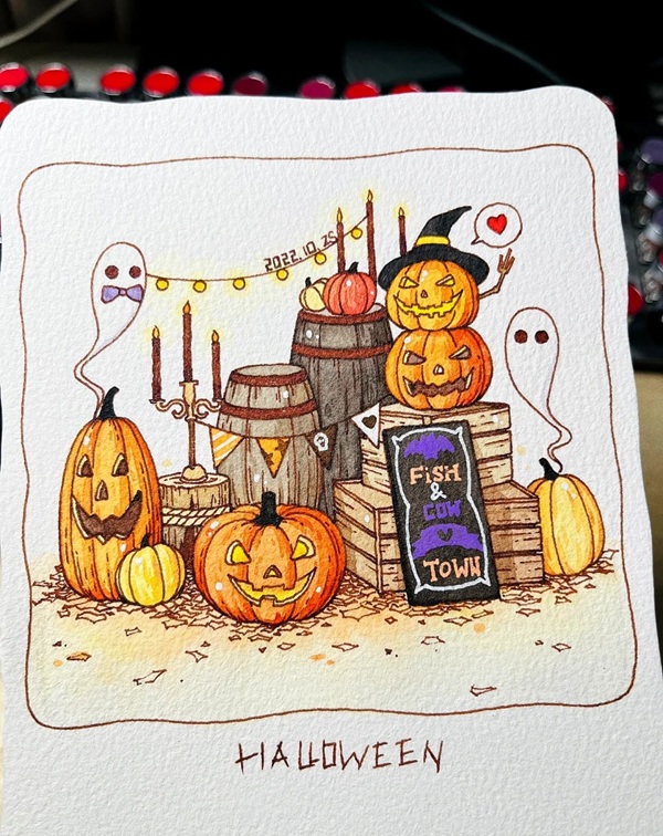 vẽ tranh đề tài lễ hội halloween 23