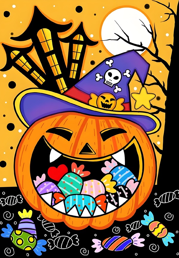 vẽ tranh đề tài lễ hội halloween 27
